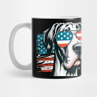 Great Dane Patriotic Sunglasses American Flag 4th of July Mug